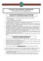 Determined Criteria for Boarding Admissions 2025