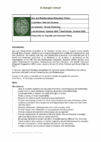 Sex and Relationships Education Policy Summer 2025