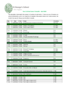 Y12 School Exams Timetable – April 2026