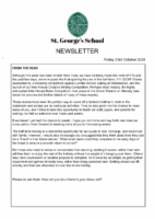 Newsletter 23 October 2024