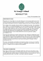 Newsletter 27 September 2024