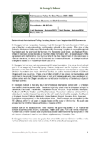 St George’s Determined Day Admissions Policy 2025