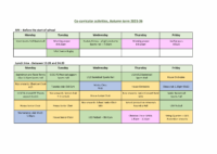 25-26 Co-Curricular Activities timetable Autumn Term