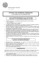 Criteria for Boarding Admissions 2026