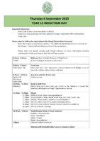 Induction Day details 2025 for students