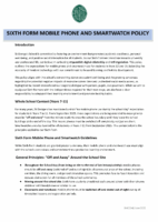 Mobile Phone and Smart Watch Sixth Form Policy