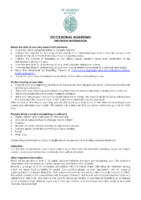 Occasional Boarding Important Information