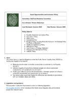 Equal Opportunities & Inclusion Policy 2025-2026